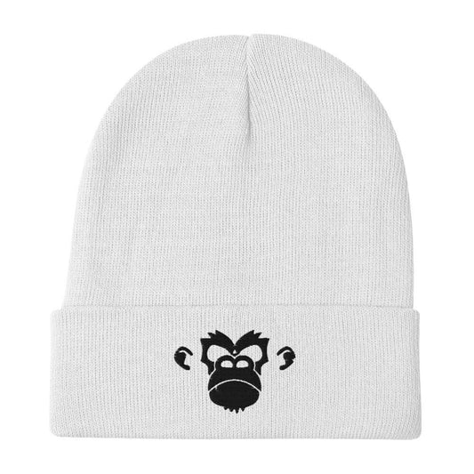 Krudy Monkey Original Logo Beanie White